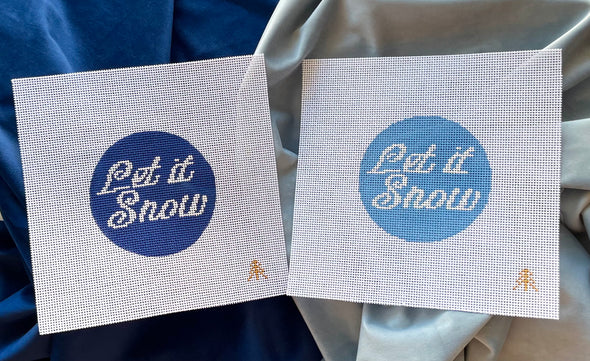 WC-02 Let it Snow Round (light blue)
