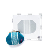 Lace Stripe Kiss Lock Bag Needlepoint Canvas - grayscale