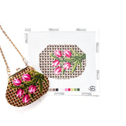 Tulips Kiss Lock Bag Needlepoint Canvas - basketweave