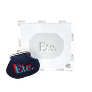 Etc. (double) Kiss Lock Bag Needlepoint Canvas - grayscale