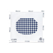 Gingham Kiss Lock Bag Needlepoint Canvas - navy blue