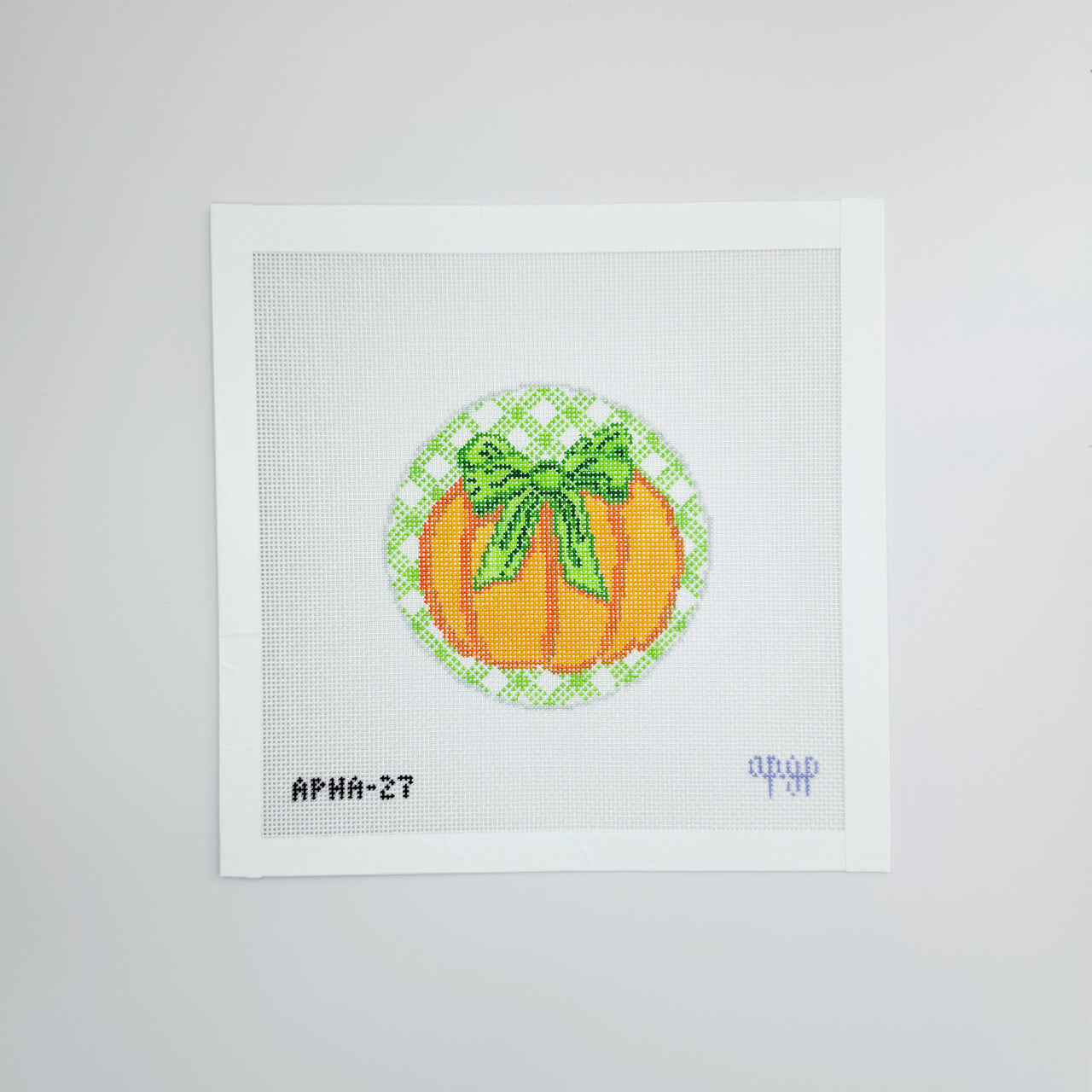 APHA27 - Gingham Pumpkin Round - Green