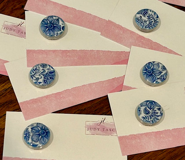 Blue Chinoiserie Ceramic Tile Needleminder