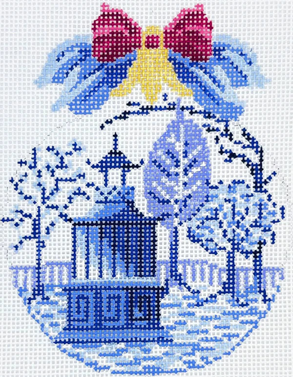 KC-KAH54-18 Ice Blue Buds over Garden Folly