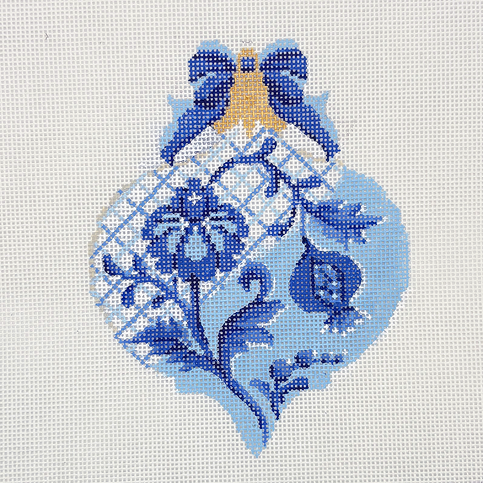 KC-KAH55-18 Blue & White Trellis Teardrop - TS