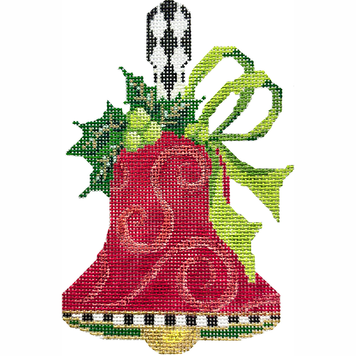 KC-KBL14-18 Red Swirls & Lime Bow Handbell - TS
