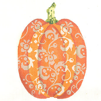KC-KCN1565 Tall Orange Floral Pumpkin - TS