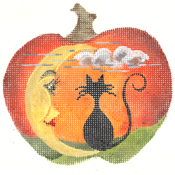KC-KCN1578 Quarter Moon & A Cat Pumpkin - TS