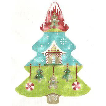 Sweet Gingerbread Tree Canvas and Stitch Guide by Kelly Clark