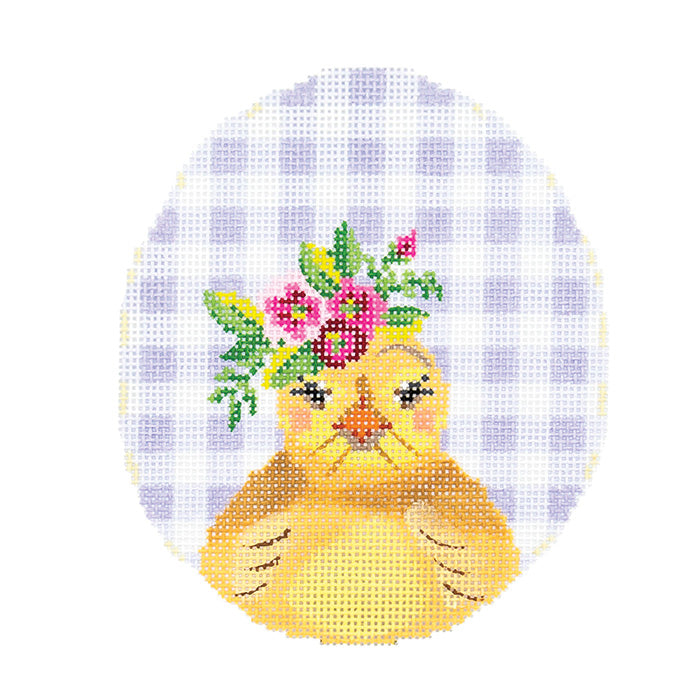 KC-KEA72-18 Chick with Flower Crown on Lilac