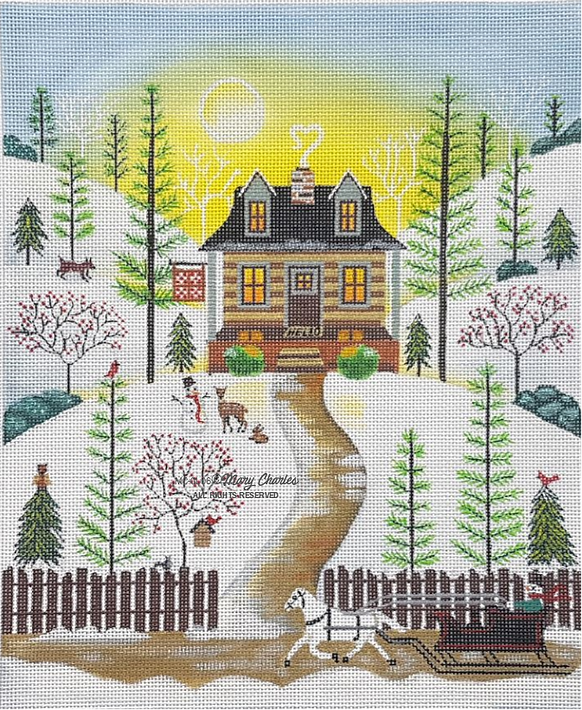 MCCL06 - Christmas/Winter Landscape: Cabin in the Pines - TS