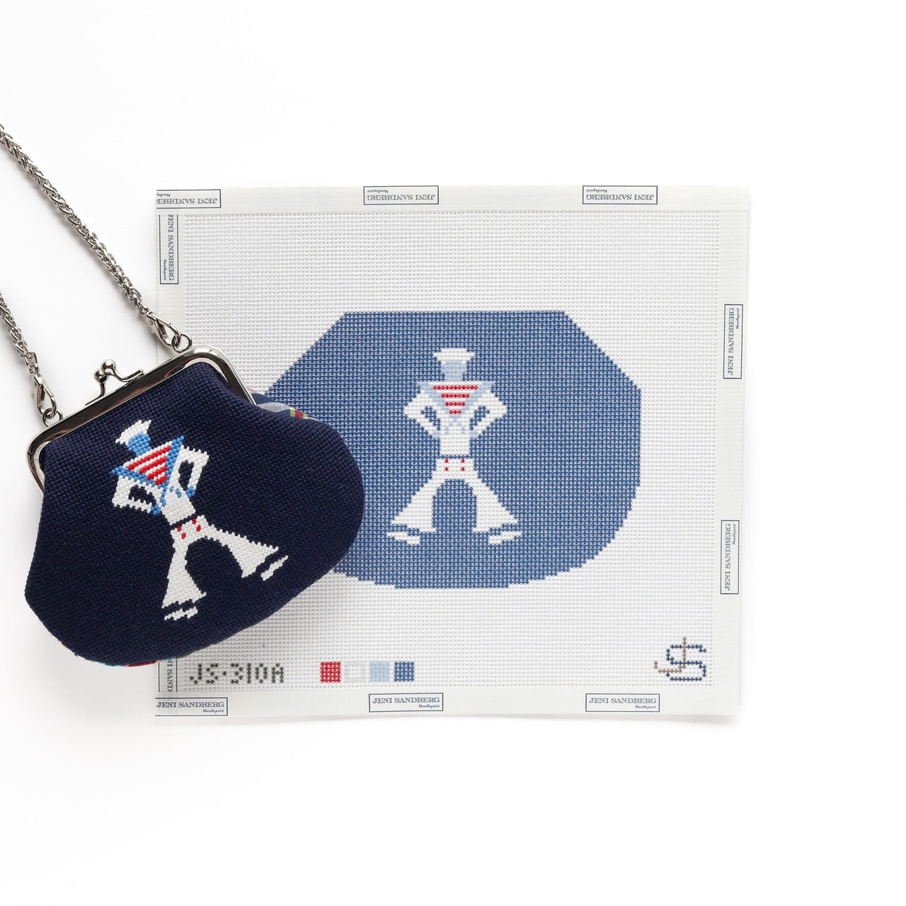 Sailor Kiss Lock Bag Needlepoint Canvas