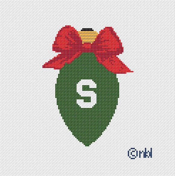 Michigan State Christmas Bow Light Bulb Red