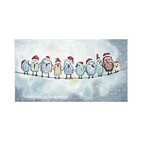 ML-PL 02 Birds on a Wire w/Santa Hats - TS