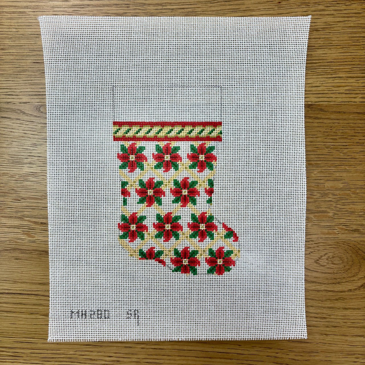 MH0280 Red Flower Trellis, Mini Boot - 18 mesh - TS