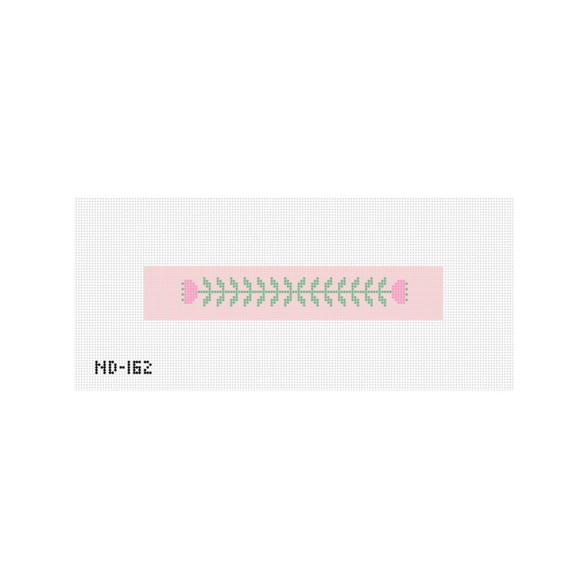 ND-162 Pink & Green Block Print Flower A - Key Fob