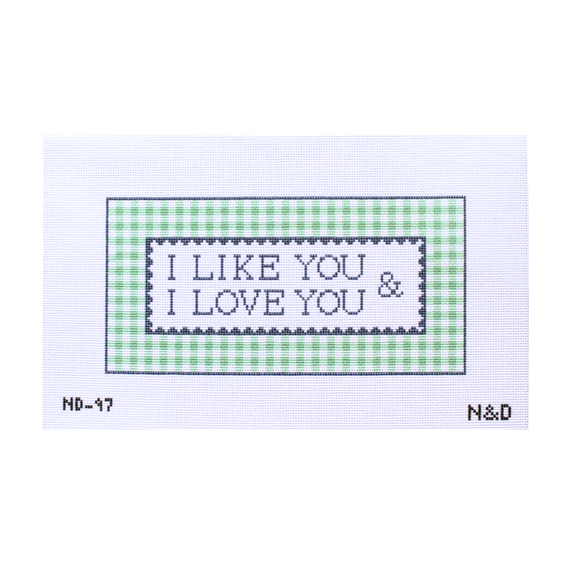 ND-97 I Like You & I Love You Gingham Sign