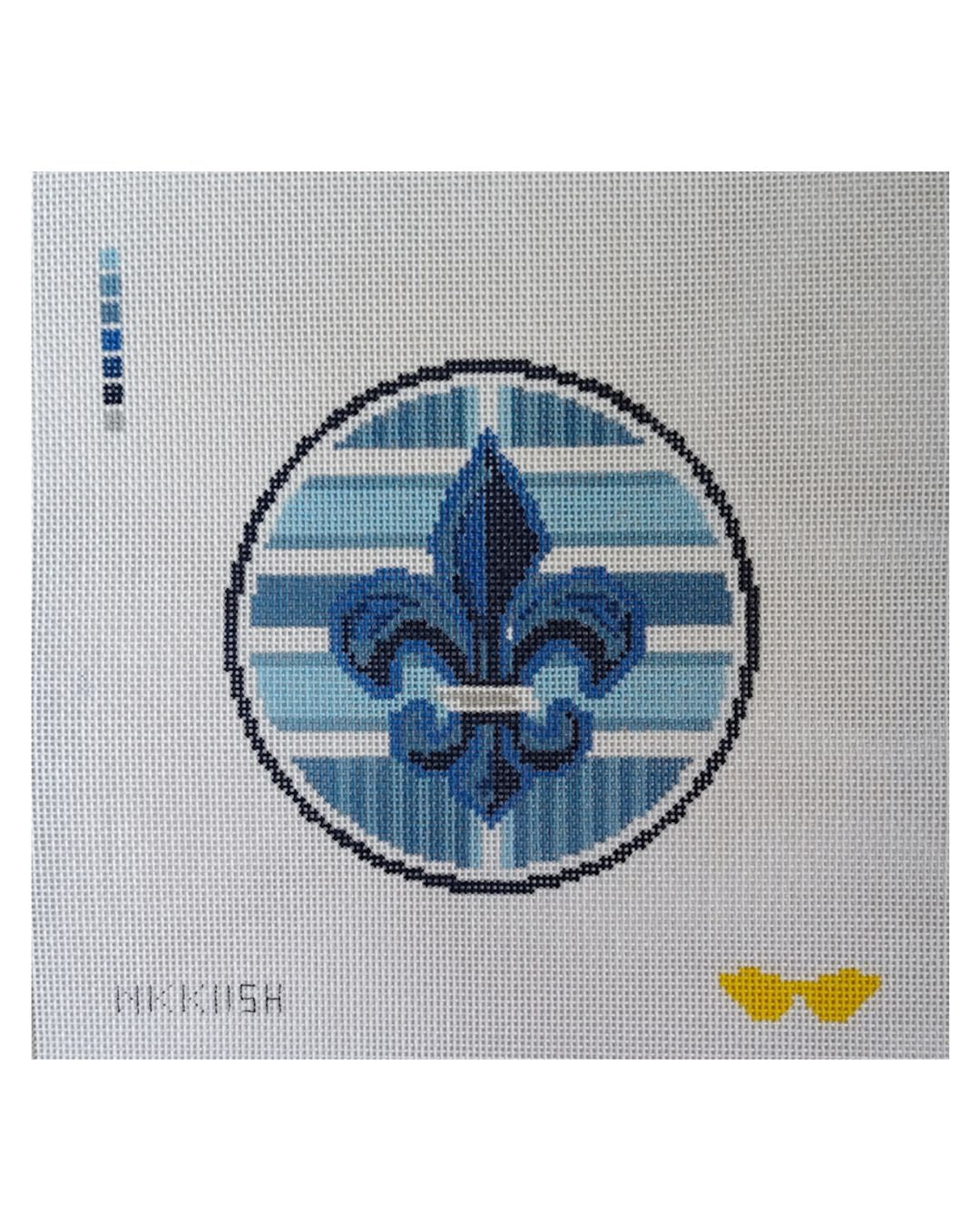 NKK115H Fleur de lis Round French Blue - TS