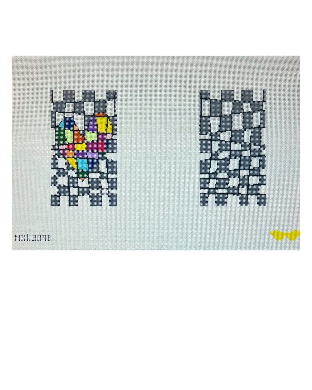 NKK309BER Hearts and Squares 2-side Bag Tag - TS