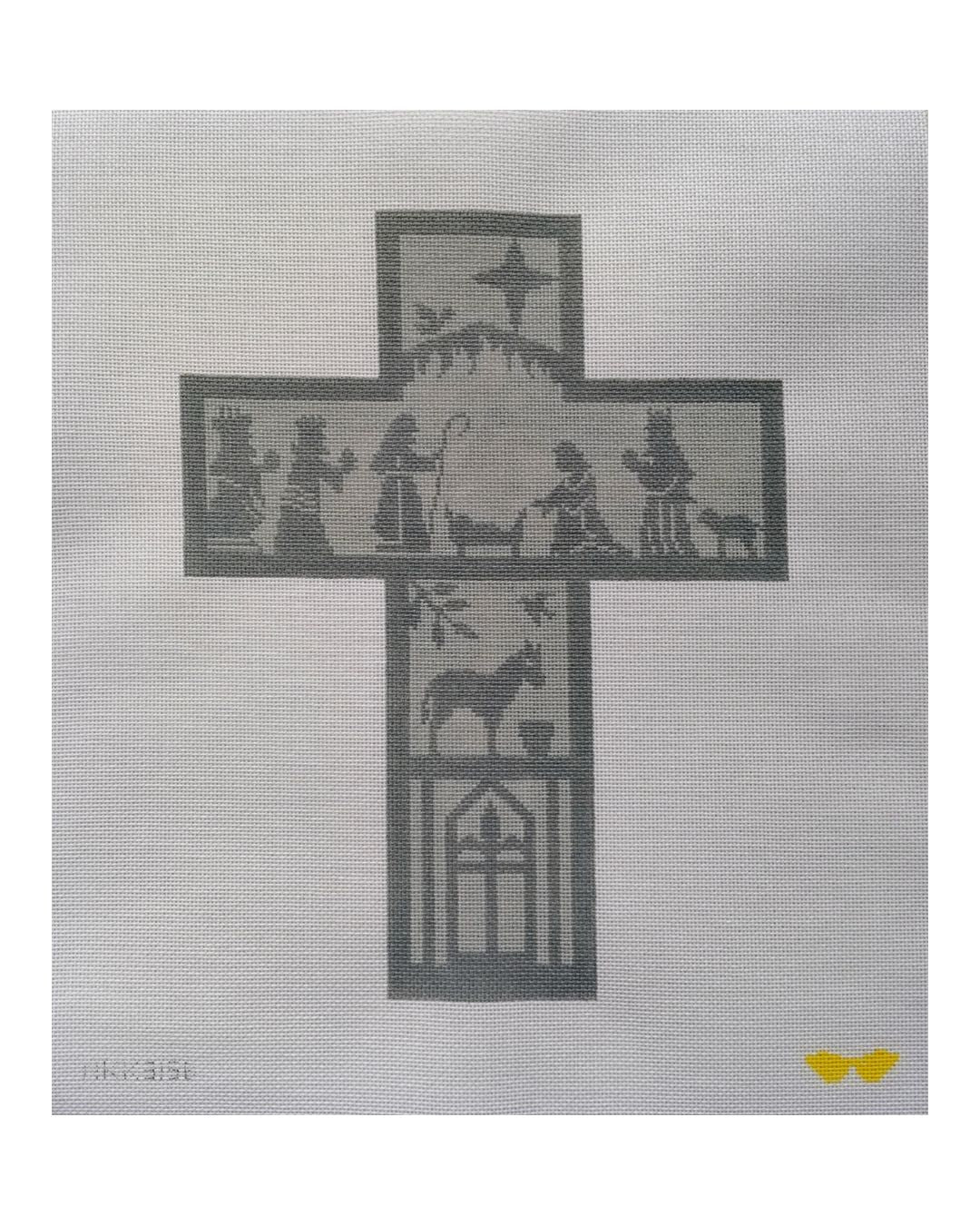NKK315B Nativity Cross Grayscale - TS