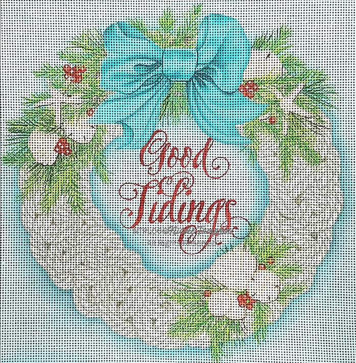 NTPL06 - Pillow: Coastal Tidings Wreath - TS