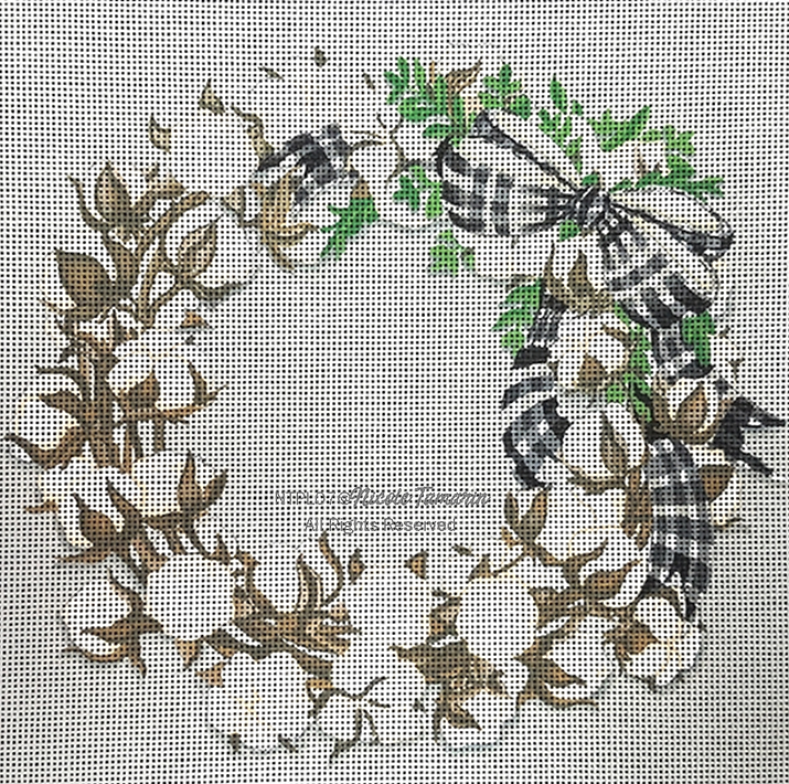 NTPL07 - Pillow: Cotton Ball Wreath - TS