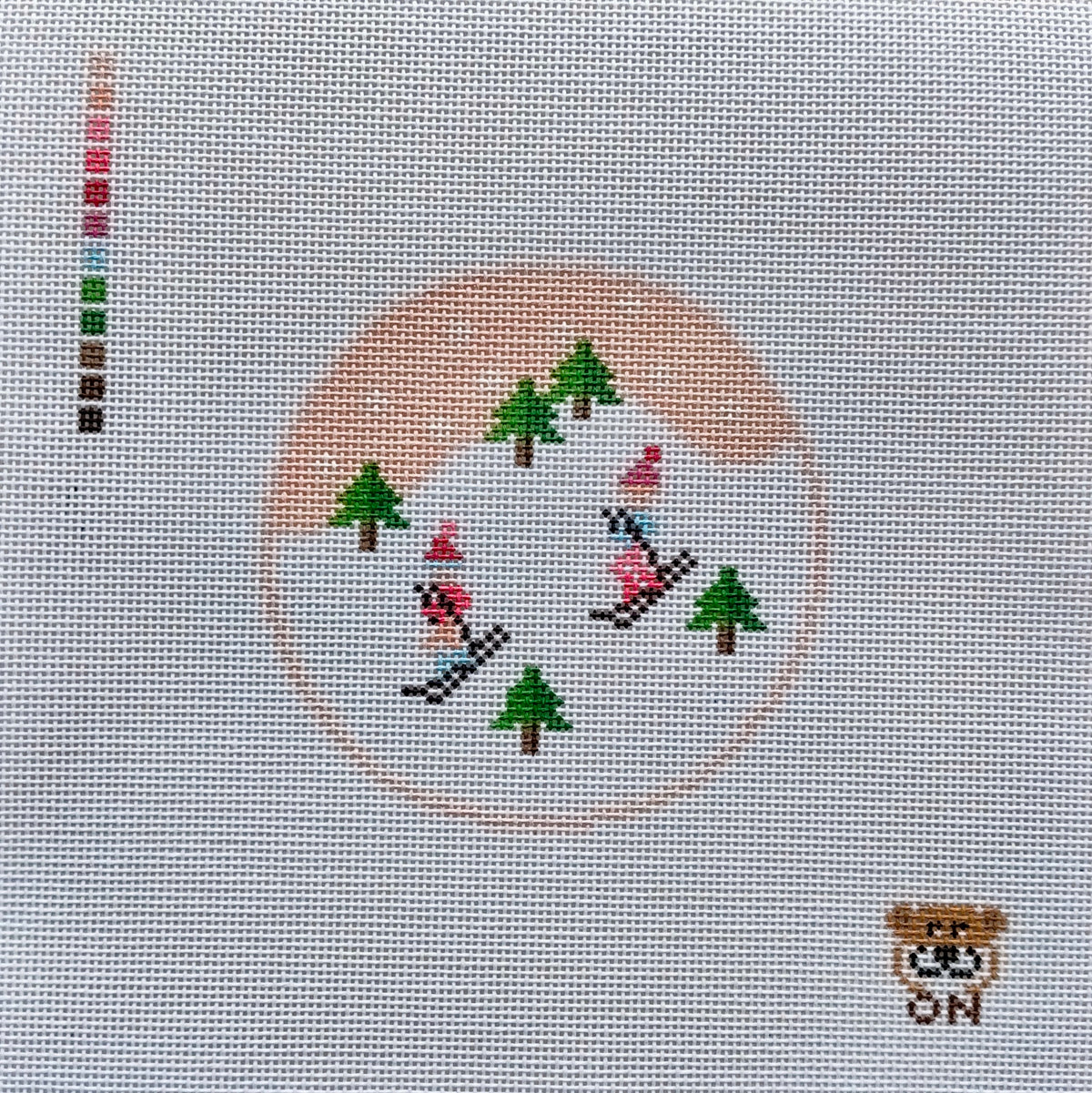 CAN-1041  Ski Ornament Pink  - SE
