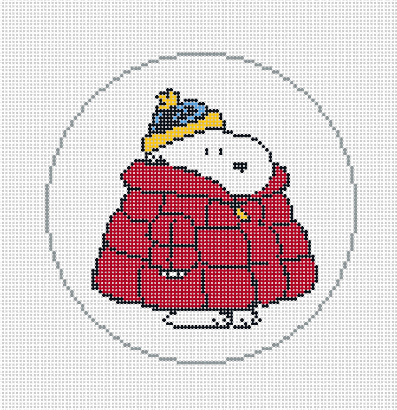 PNTS - DLWINTER 3 PEANUTS Winter - Snoopy in Puffer Coat Round Canvas - W&F exclusive - thru Dec 2025 - SE