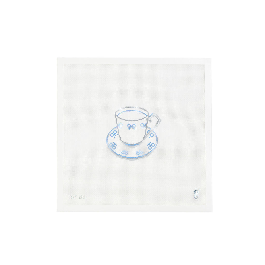 GP83 Blue Bow Teacup Canvas