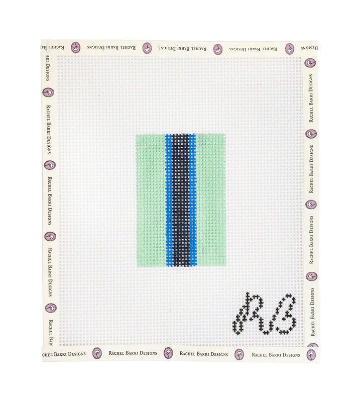 Green and Blue Stripe - Bag Tag Insert
