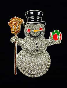 Snowman with Broom and Present Big Buddy Needleminder Magnet