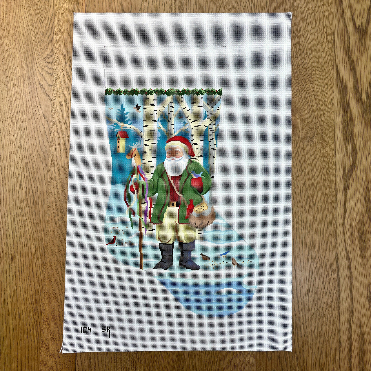 SR0104 Santa Feeding The Birds, Stocking - TS