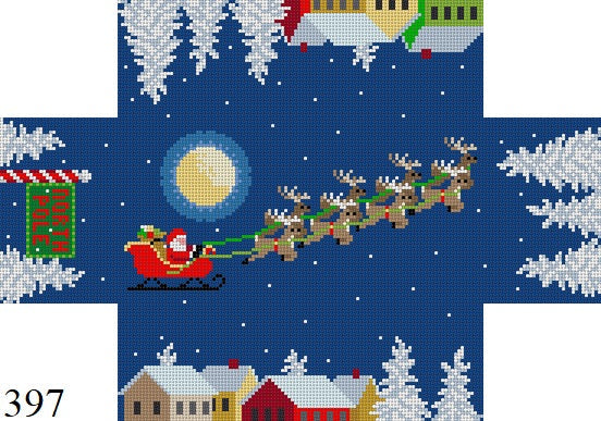 397 Santa Over the Rooftops Brick Cover