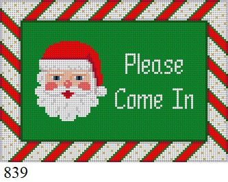 Santa Face "Please Come In" Sign