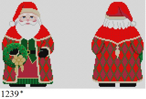 1239 Santa w/ Wreath - 2 sided