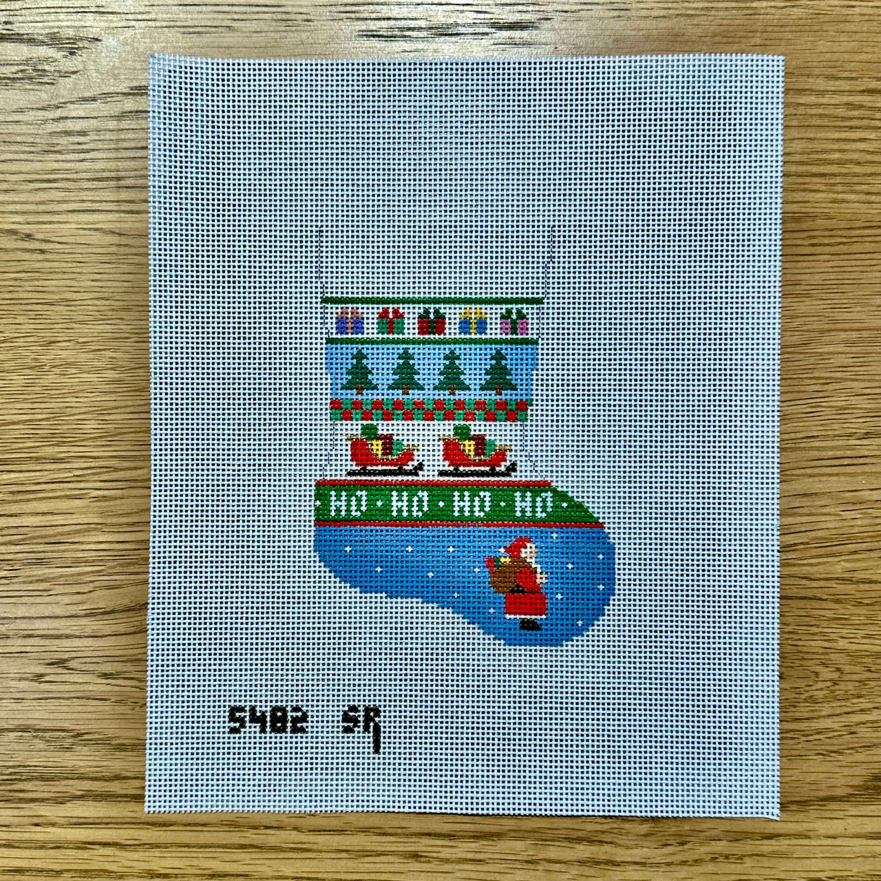 SR5482 Tree, Sleigh Santa Stripe - Mini Stocking - TS