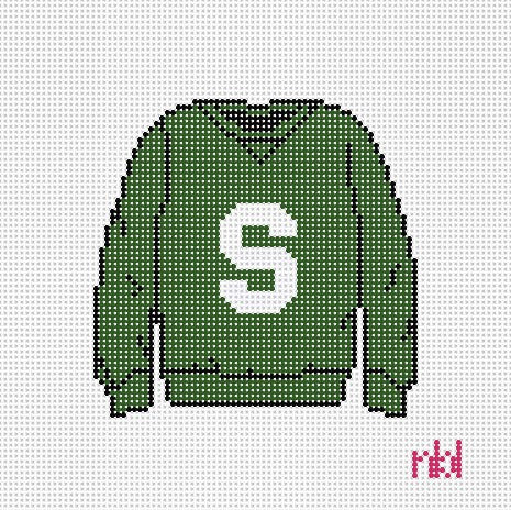 Michigan State Sweatshirt Needlepoint Canvas