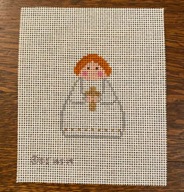 165-19 Georgette's Angel White with Gold Cross