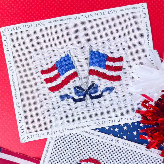 American Flags With Bow SS216
