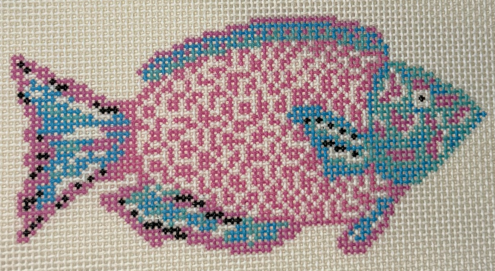 KCD2765 Pink and Turquoise Parrotfish Canvas