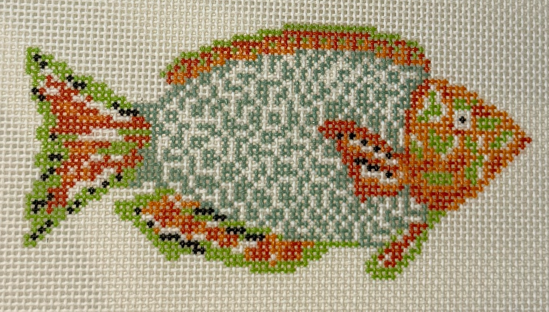 KCD2764 Green and Orange Parrotfish Canvas