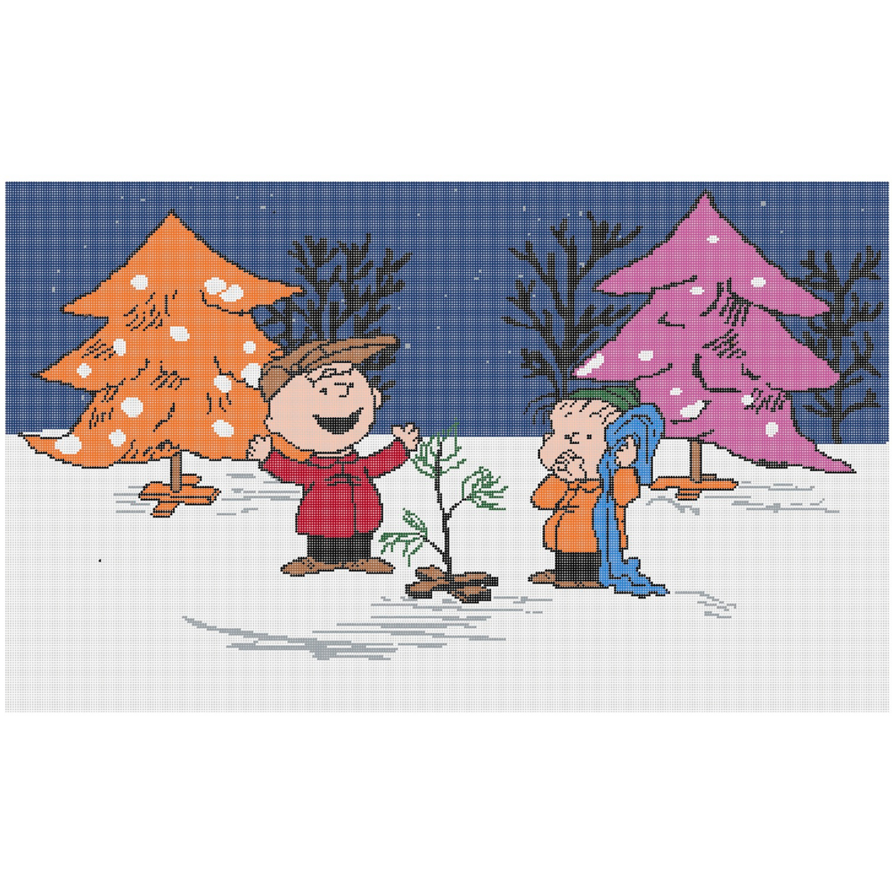 PEANUTS-CBC-1 PEANUTS  "A Charlie Brown Christmas"  - Charlie Brown & Linus with Tree - SE