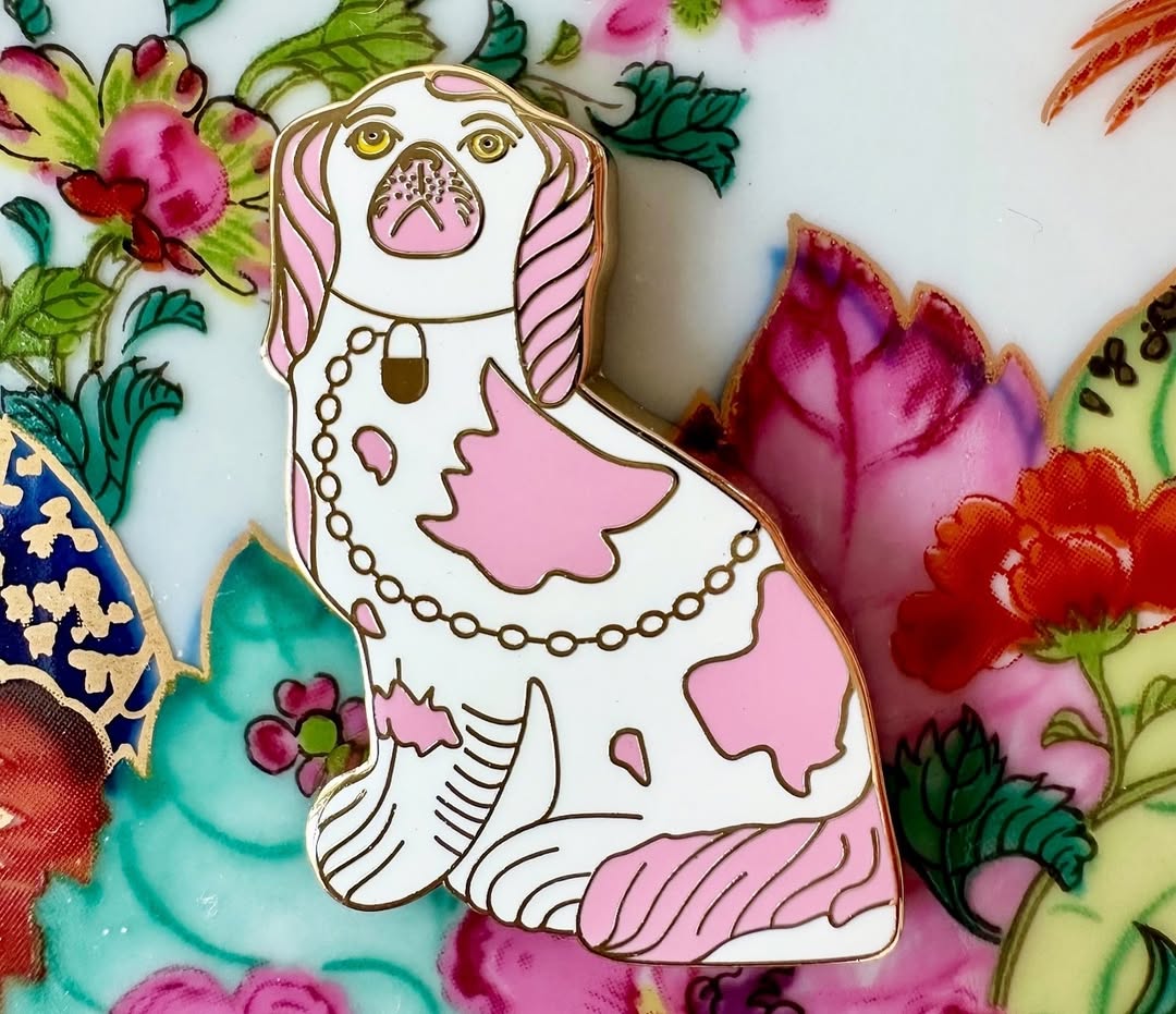 Pink Staffordshire Dog Needleminder