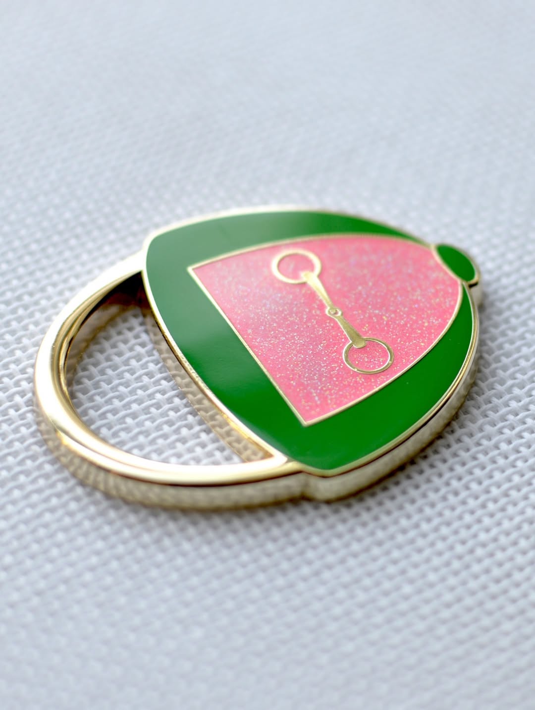 Pink & Green Jockey Hat w/Glitter Needleminder