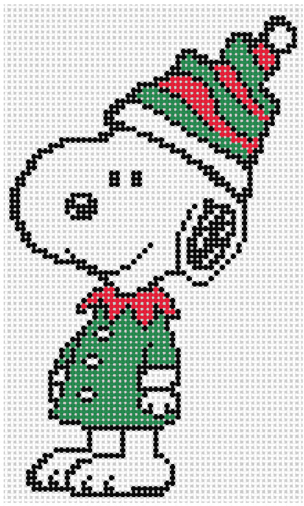 PNTS-XMAS01 PEANUTS Christmas - Snoopy in Elf Costume Canvas - SE