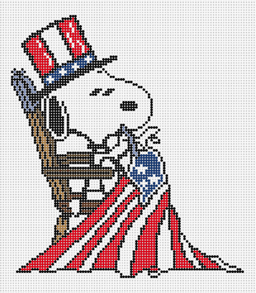 PNTS-PATRIOT03 PEANUTS Patriotic - Snoopy Sewing Flag - SE