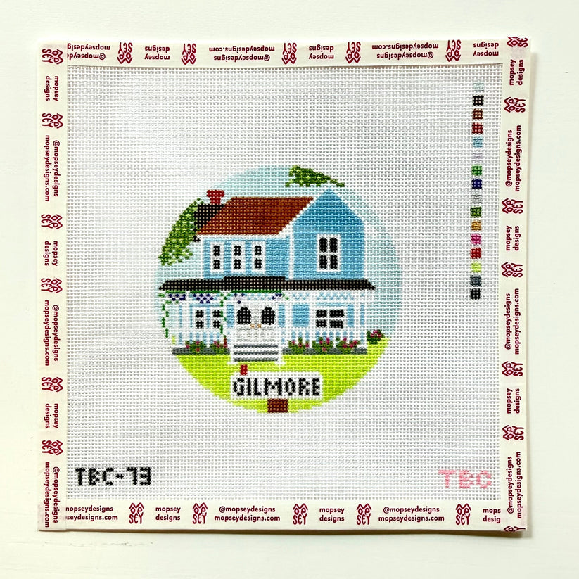needlepoint canvas featuring gilmore girls house