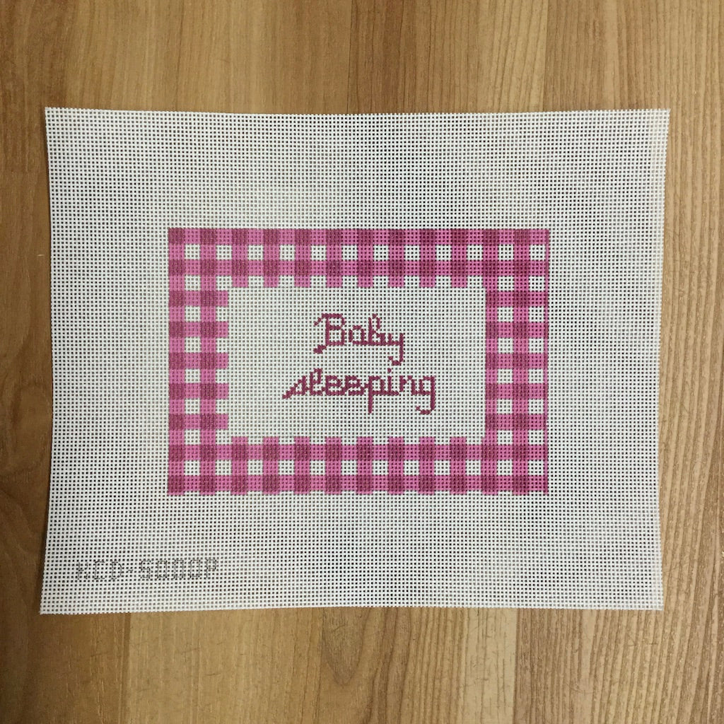 KCD5000P Gingham Baby Sleeping - Pink - TS