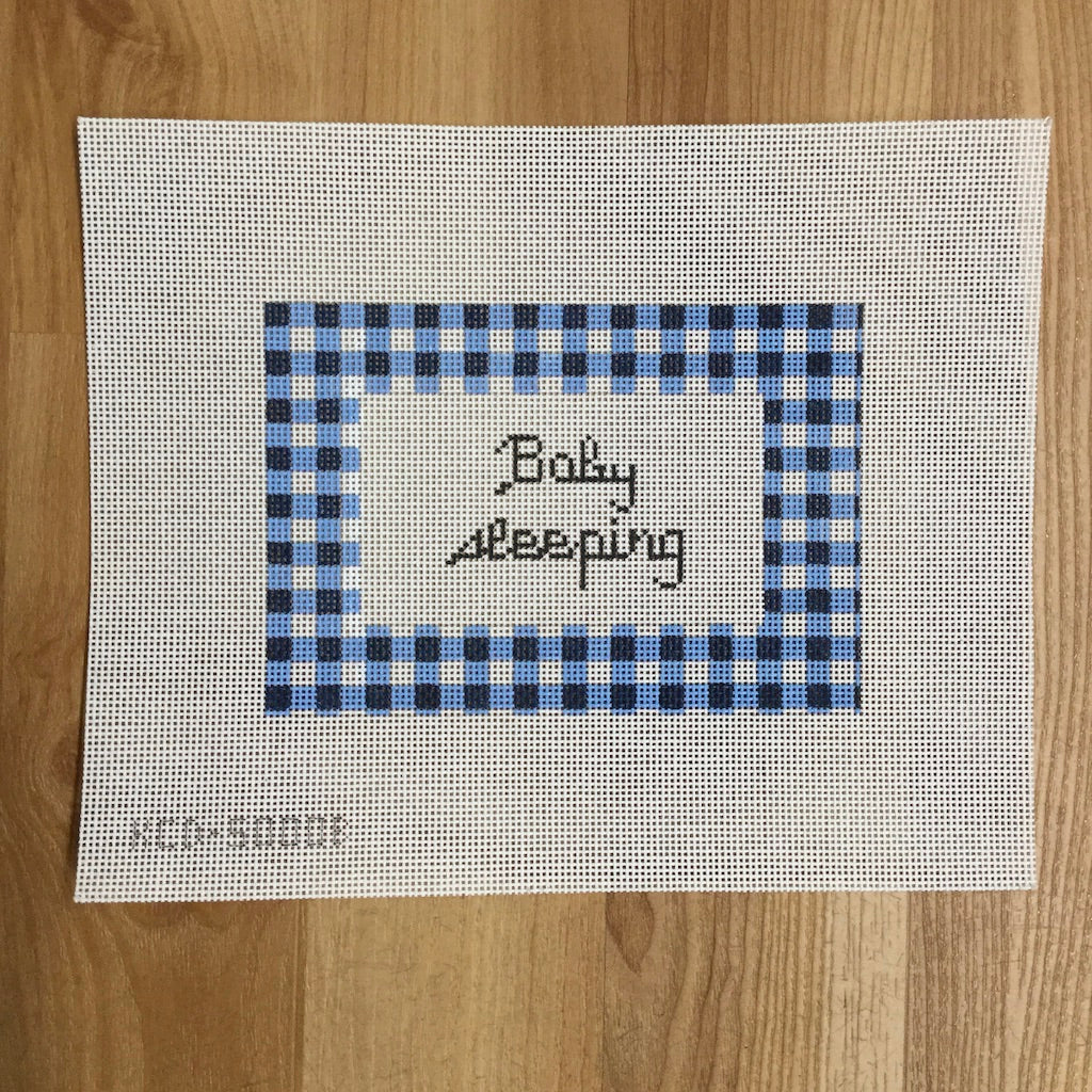 KCD5000B Gingham Baby Sleeping - Blue - TS