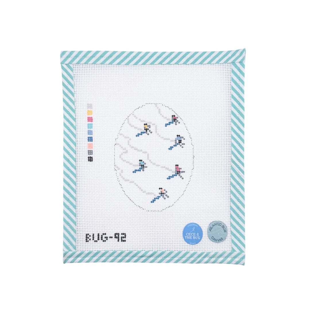Skiers from Above Oval BUG-92